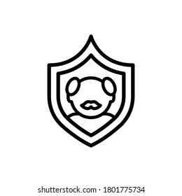 Shield old people icon. Simple line, outline vector elements of nursing home icons for ui and ux, website or mobile application