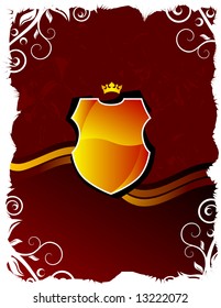 Escudo sobre el fondo floral