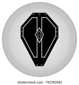 Shield on a gray background. Flat vector image