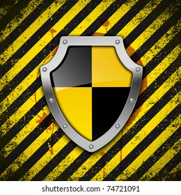 Shield on grunge background.