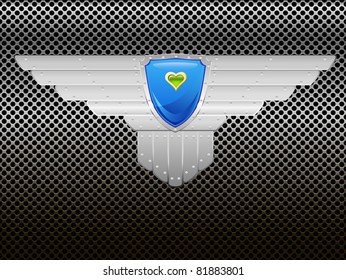 Shield on the metal lattice is shown in the picture.