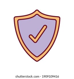 shield with one symbol of approved vector illustration design
