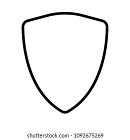 shield with only border. 10px stroke. coat of arms symbol. Can be used as icon for security, protected graphic object