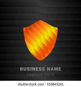 Shield Orange, Yellow and Black silk fashion premium icon / Logo