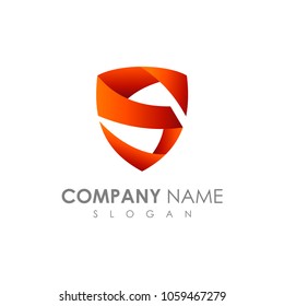 Shield Origami Letter S, Logo Template