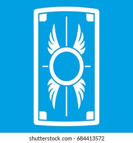 Shield with ornament icon white