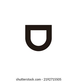 Escudo, símbolo geométrico de contorno simple vector de logotipo