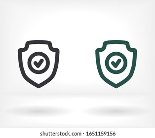 icono del contorno del escudo aislado en un fondo hermoso. símbolo de escudo para diseño de sitios web, aplicación móvil, logotipo, interfaz de usuario. Trazo editable. Ilustrador del escudo vectorial. Protector EPS 10