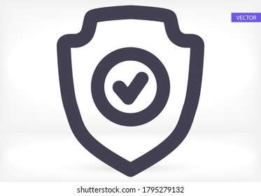 shield outline icon isolated on a beautiful background. shield symbol for website design, mobile app, logo, user interface. Editable stroke. Vector shield illustrator. EPS 10 shield