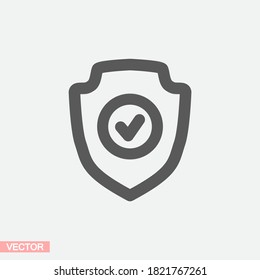 shield outline icon isolated on a beautiful background. shield symbol for website design, mobile app, logo, user interface. Editable stroke. Vector shield illustrator. EPS 10 shield
