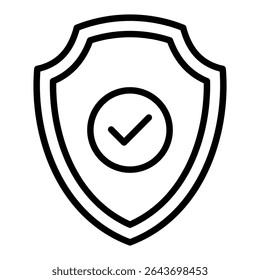 Shield outline icon. Simple vector icon design in outline style. Editable vector format