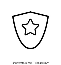Icono de contorno de escudo. Símbolo, ilustración de logotipo para concepto móvil y diseño web.
