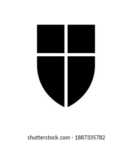 Shield outline icon. Symbol, logo illustration for mobile concept and web design.