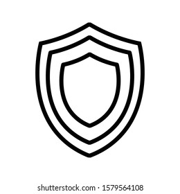 Shield outline icon vector illustration logo template for many purpose.Isolated on white background