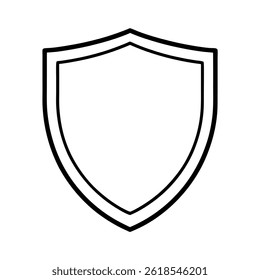 Shield Outline Icon Vector Illustration Solid and Simple
