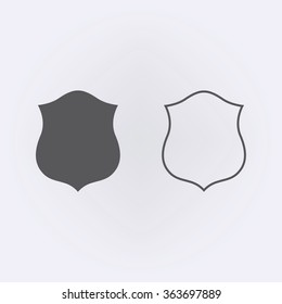 Shield and shield outline icon. Vector illustration