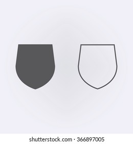 Shield and shield outline icon. Vector illustration