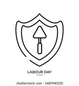 Shield outline. Isolated shield on white background.
