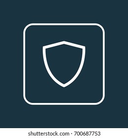 Shield Outline Symbol. Premium Quality Isolated Protect Element In Trendy Style.