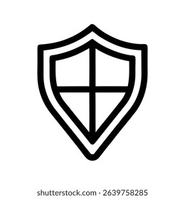 Shield Outline Vector Artwork on White