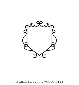 Shield outline vector logo icon template