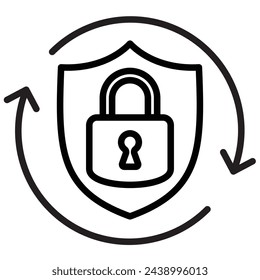 shield and padlock, arrow securiy concept, vector illustration