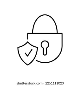 Shield with padlock and check mark. Modern flat vector icon eps 10