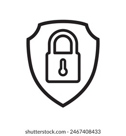 shield padlock icon design vector template