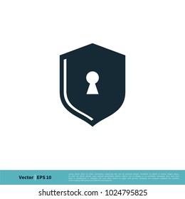 Shield and Padlock Icon Vector Logo Template Illustration Design. Vector EPS 10.