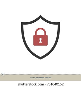 Shield Padlock Icon Vector Logo Template Illustration Design. Vector EPS 10.