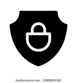 Ilustración de diseño de símbolo de Vector de candado de escudo