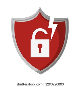 Shield with padlock on badge