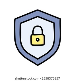 shield with padlock security isolated icon design, vector illustration  graphic