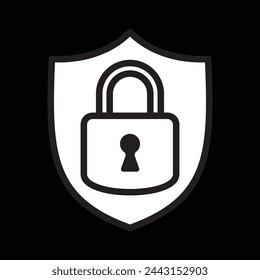 shield and padlock, securiy concept, vector illustration