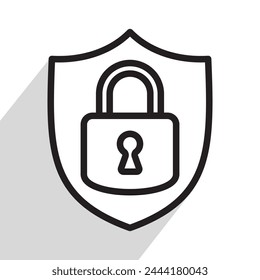 escudo y candado, concepto de seguridad, Ilustración vectorial