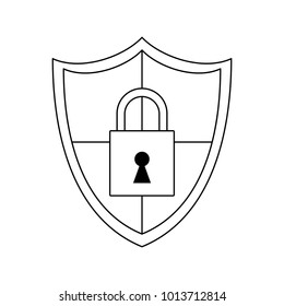 Shield and padlock symbol