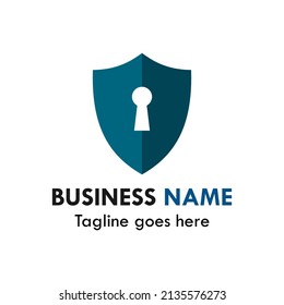 Shield padlock symbol logo template illustration