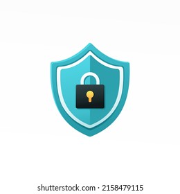 Shield padlock symbol. Vector illustration