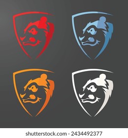 Shield of Panda Logo Vector