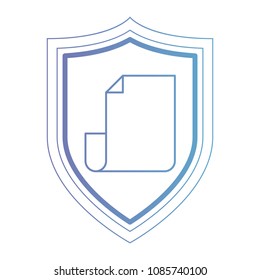 shield with paper document isolated icon
