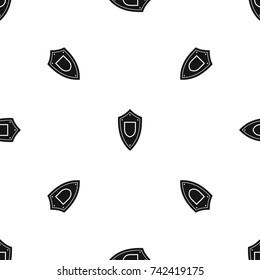 Shield pattern repeat seamless in black color for any design. Vector geometric illustration