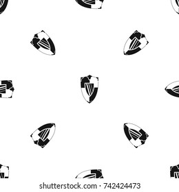 Shield pattern repeat seamless in black color for any design. Vector geometric illustration
