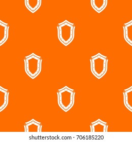 Shield pattern repeat seamless in orange color for any design. Vector geometric illustration