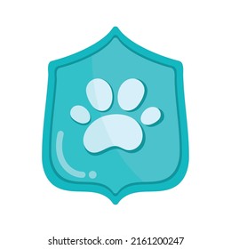 shield with pawprint isolated icon