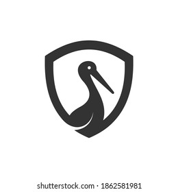 shield with pelican logo concept