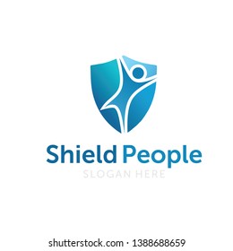 Shield peolpe logo vector inspiration 