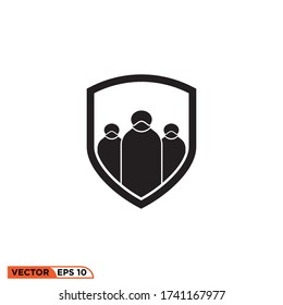 shield people icon design vector illustration template