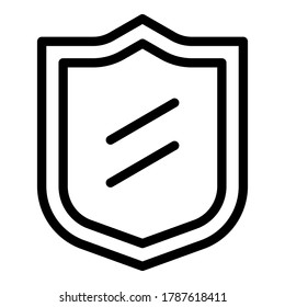 Shield personal information icon. Outline shield personal information vector icon for web design isolated on white background