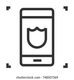 Shield Phone Line Icon