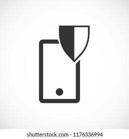 shield phone vector icon 10 eps